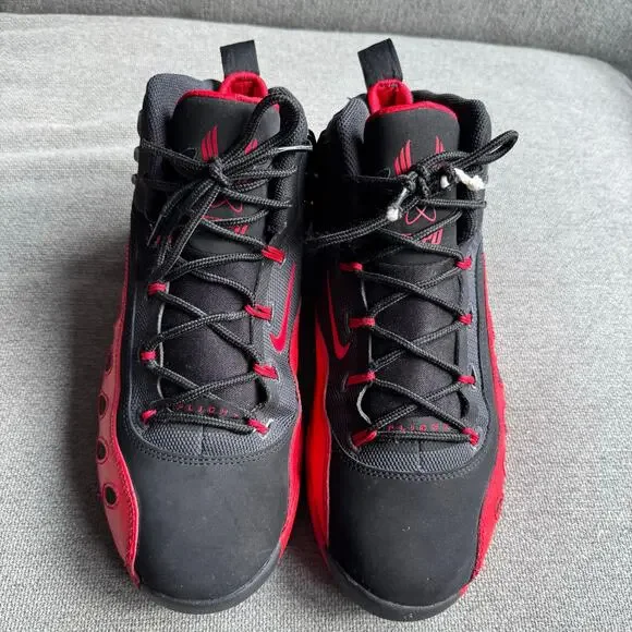 Nike Sonic Flight Black University Red Sneaker 641333-002 Mens Size 9